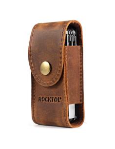 Funda de Cuero Premium ROCKTOL para Multiherramienta EDC 11.9x5.1cm