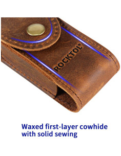 Funda de Cuero Premium ROCKTOL para Multiherramienta EDC 11.9x5.1cm 2