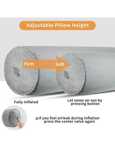 Almohada Corporal Inflable EULANT 120cm Gris para Adultos