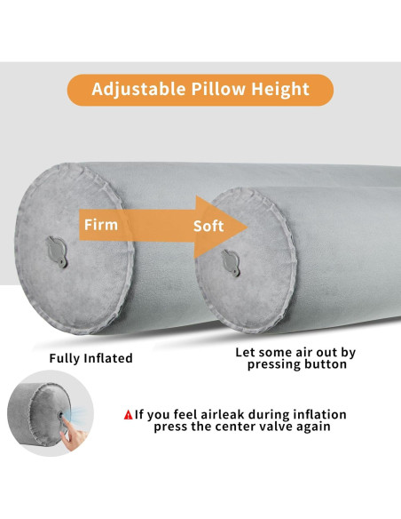 Almohada Corporal Inflable EULANT 120cm Gris para Adultos
