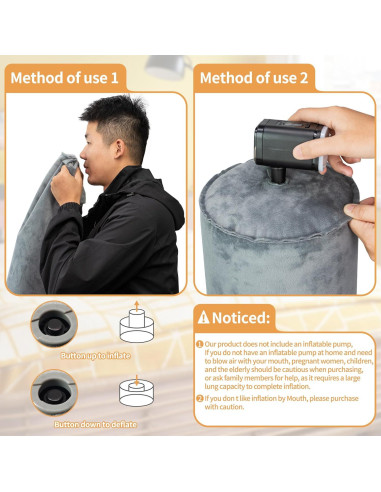 Almohada Corporal Inflable EULANT 120cm Gris para Adultos