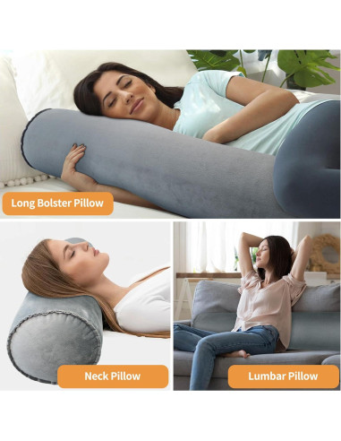 Almohada Corporal Inflable EULANT 120cm Gris para Adultos