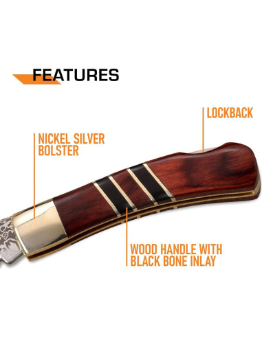 Cuchillo Plegable Elk Ridge ER-951WBCR - Acero Inoxidable 5.08 cm