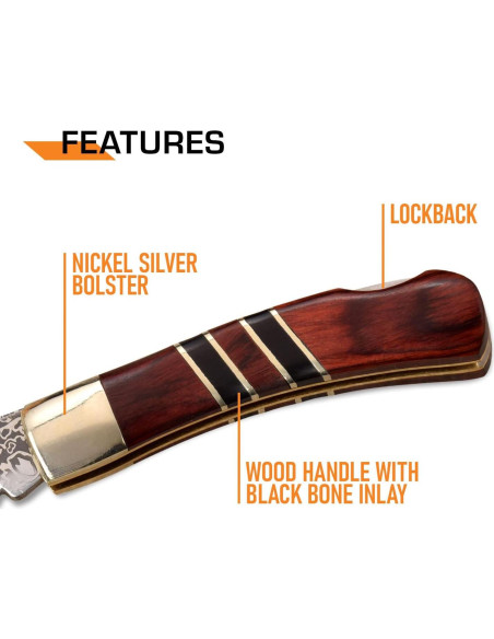 Cuchillo Plegable Elk Ridge ER-951WBCR - Acero Inoxidable 5.08 cm