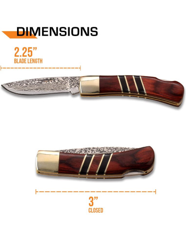 Cuchillo Plegable Elk Ridge ER-951WBCR - Acero Inoxidable 5.08 cm