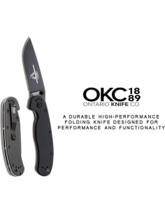 Cuchillo Plegable Ontario 8861, Hoja 7.62 cm, Negro 2