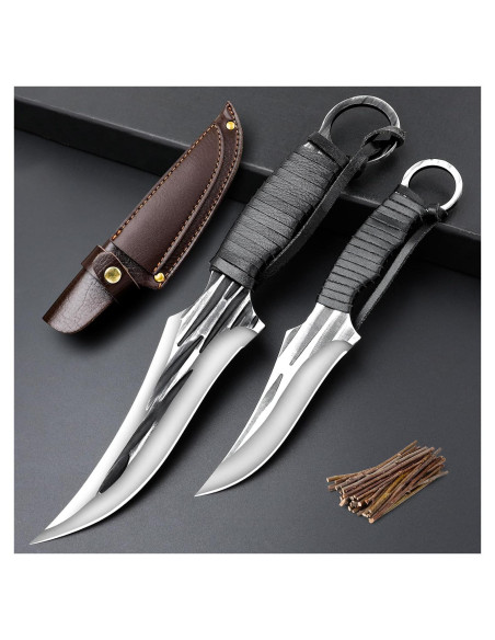 Juego de cuchillos tácticos Veisky 2 piezas con funda camping