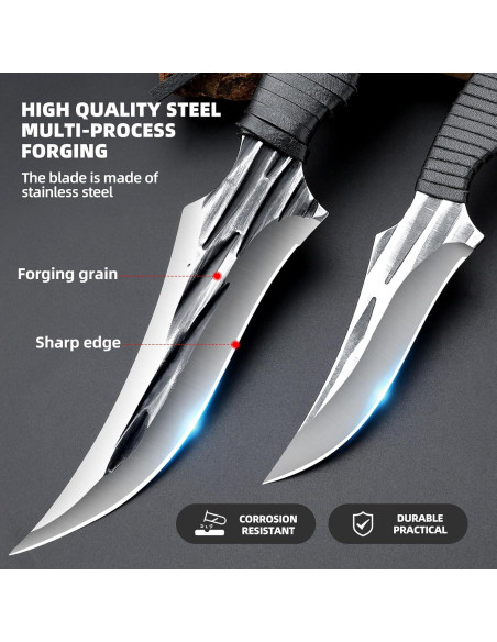 Juego de cuchillos tácticos Veisky 2 piezas con funda camping