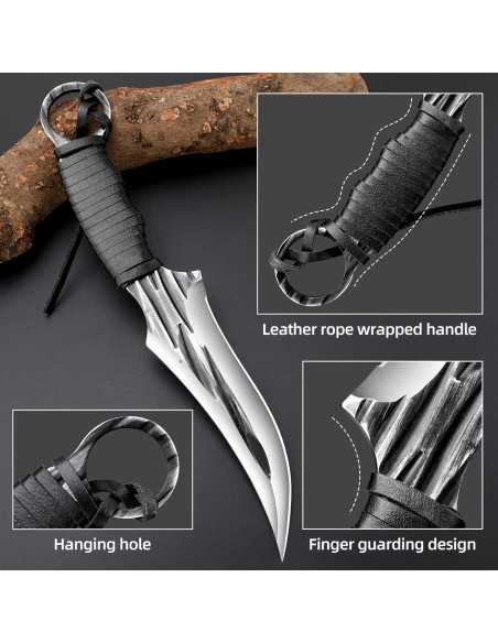 Juego de cuchillos tácticos Veisky 2 piezas con funda camping