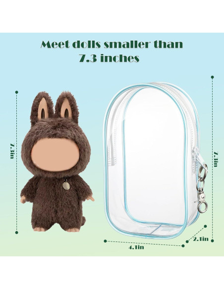 Bolsa de Exhibición Clara para Muñecas LABUBU 20.3x6.4x10.2cm