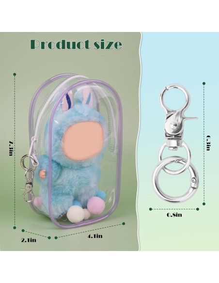 Bolsa de Exhibición Clara para Muñecas LABUBU 20.3x6.4x10.2cm