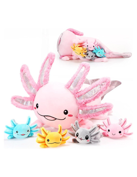Conjunto de Peluches Axolotl Aoriher 5 Pcs Rosa 60 cm