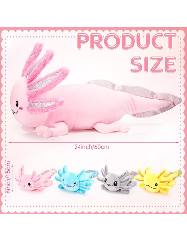 Conjunto de Peluches Axolotl Aoriher 5 Pcs Rosa 60 cm