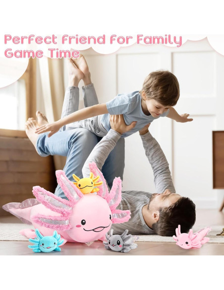 Conjunto de Peluches Axolotl Aoriher 5 Pcs Rosa 60 cm