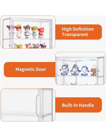 Estuche de exhibición acrílico Attelite 2pack 3 niveles Estuche de exhibición acrílico Attelite 2pack 3 niveles