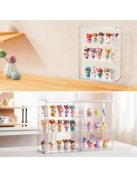 Estuche de exhibición acrílico Attelite 2pack 3 niveles Estuche de exhibición acrílico Attelite 2pack 3 niveles