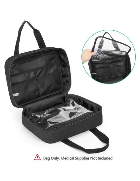 Bolsa de Primeros Auxilios CURMIO Negra Compacta 29x10x20 cm