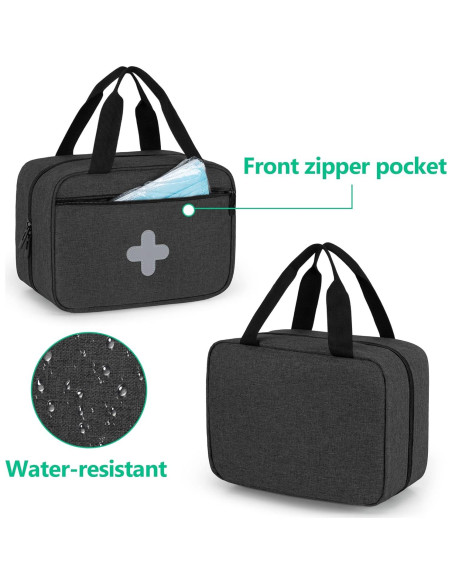 Bolsa de Primeros Auxilios CURMIO Negra Compacta 29x10x20 cm