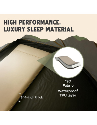 Colchón de Camping Autoinflable Oaktiv 200x70 cm Espuma Memoria