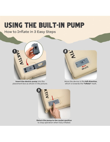 Colchón de Camping Autoinflable Oaktiv 200x70 cm Espuma Memoria