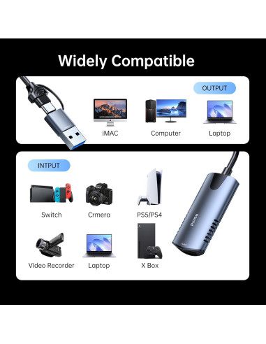 Tarjeta de Captura de Video Biaze 4K HDMI a USB 1080P 30FPS