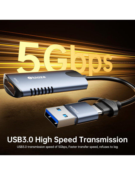 Tarjeta de Captura de Video Biaze 4K HDMI a USB 1080P 30FPS