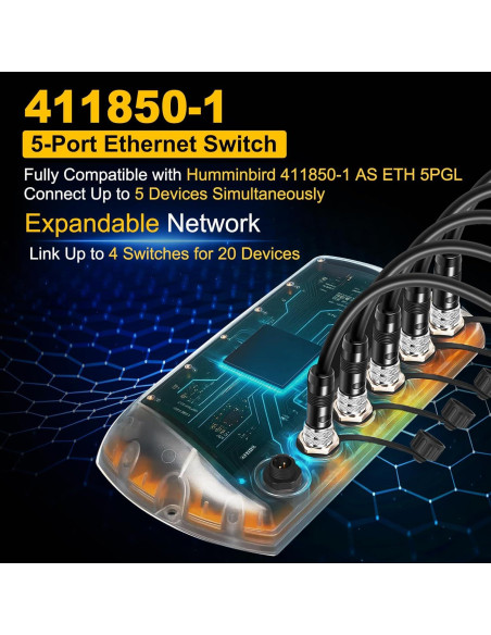 Interruptor Ethernet 5 Puertos E-cowlboy 411850-1 para Barco