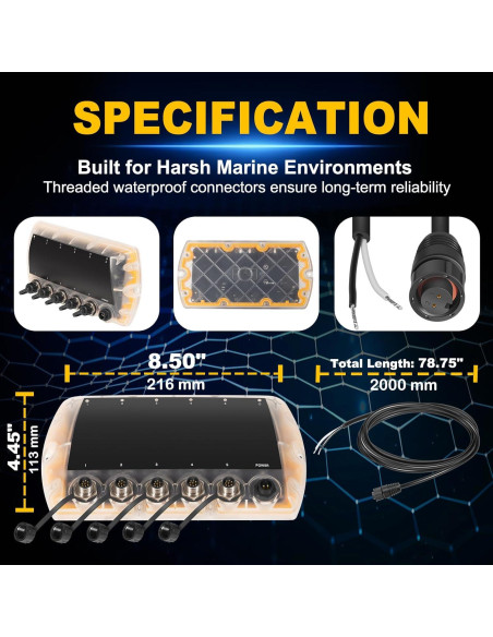 Interruptor Ethernet 5 Puertos E-cowlboy 411850-1 para Barco