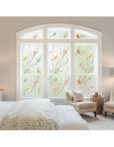 Película de Privacidad Coavas 44.5x199.8cm Pájaro Esmerilado