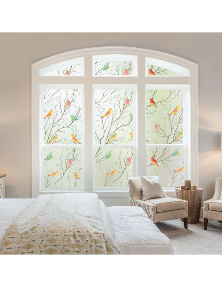 Película de Privacidad Coavas 44.5x199.8cm Pájaro Esmerilado