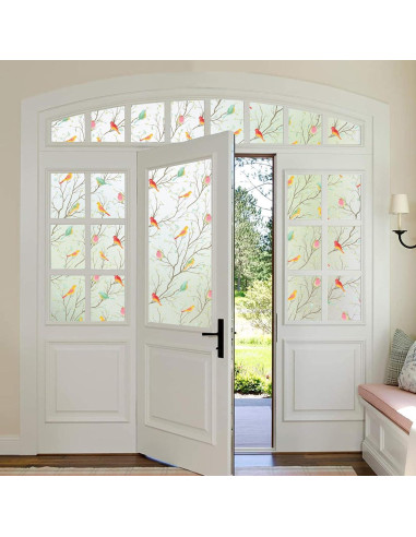 Película de Privacidad Coavas 44.5x199.8cm Pájaro Esmerilado