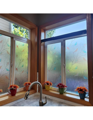 Película de Privacidad Coavas 44.5x199.8cm Pájaro Esmerilado