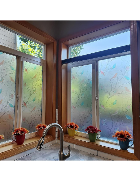 Película de Privacidad Coavas 44.5x199.8cm Pájaro Esmerilado