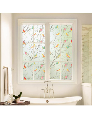 Película de Privacidad Coavas 44.5x199.8cm Pájaro Esmerilado