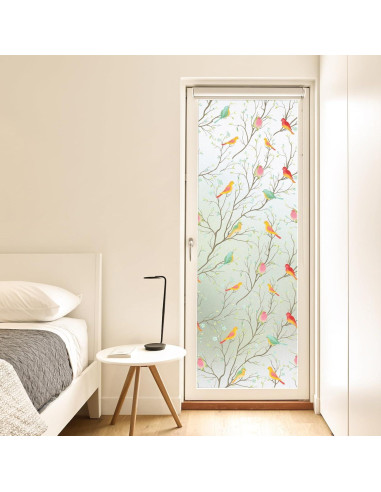 Película de Privacidad Coavas 44.5x199.8cm Pájaro Esmerilado