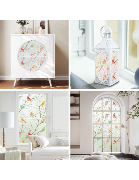 Película de Privacidad Coavas 44.5x199.8cm Pájaro Esmerilado