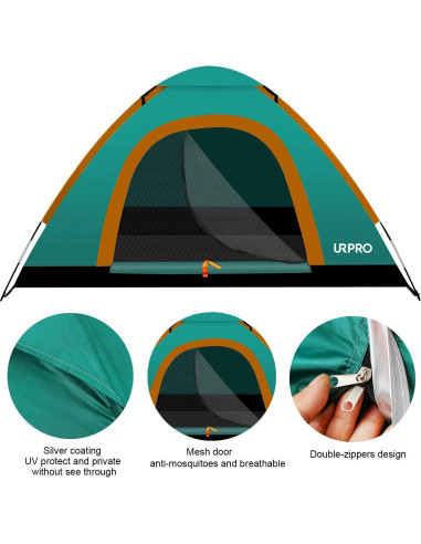 Tienda de Camping URPRO 2 Personas Impermeable 200x120cm