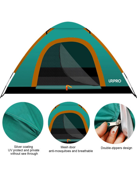 Tienda de Camping URPRO 2 Personas Impermeable 200x120cm Tienda de Camping URPRO 2 Personas Impermeable 200x120cm