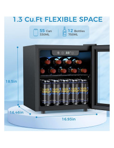 Refrigerador de Bebidas Joy Pebble 36.8L con Puerta de Vidrio 2