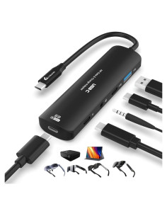 Adaptador USB-C 5-en-1 Guermok para Gafas AR - 8K@60Hz, 100W