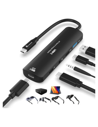 Adaptador USB-C 5-en-1 Guermok para Gafas AR - 8K@60Hz, 100W