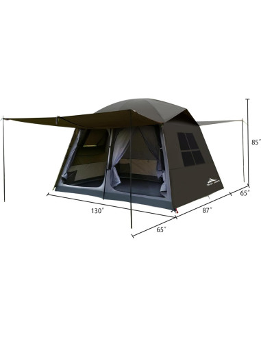 Tienda de Camping Tres Osos L05-6P para 6 Personas Impermeable