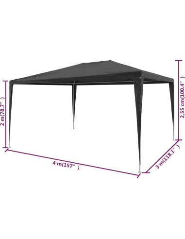 Carpa de Fiesta YELWHI 2.99m x 4.00m Resistente UV y Agua
