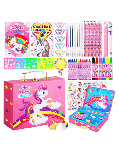 Kit de Dibujo Unicornio Homicozy 66 Piezas para Niñas 4-12 Años