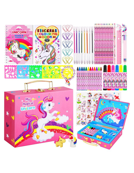 Kit de Dibujo Unicornio Homicozy 66 Piezas para Niñas 4-12 Años
