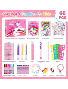 Kit de Dibujo Unicornio Homicozy 66 Piezas para Niñas 4-12 Años 2