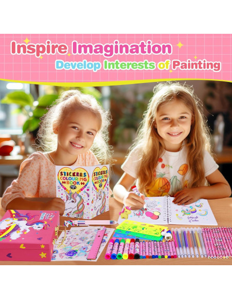 Kit de Dibujo Unicornio Homicozy 66 Piezas para Niñas 4-12 Años