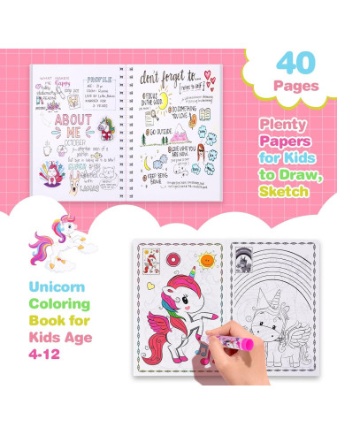 Kit de Dibujo Unicornio Homicozy 66 Piezas para Niñas 4-12 Años