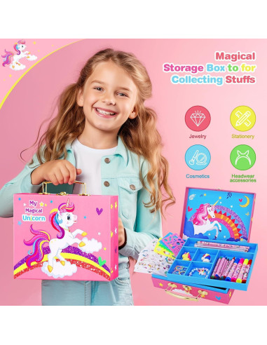 Kit de Dibujo Unicornio Homicozy 66 Piezas para Niñas 4-12 Años