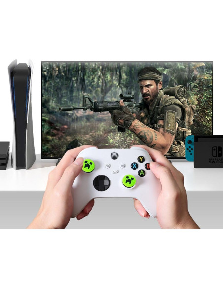 Tapas de agarre para pulgar Sunmike - 4 pcs Verde para PS5, PS4, Xbox, Switch Pro Tapas de agarre para pulgar Sunmike - 4 pcs Verde para PS5, PS4, Xbox, Switch Pro